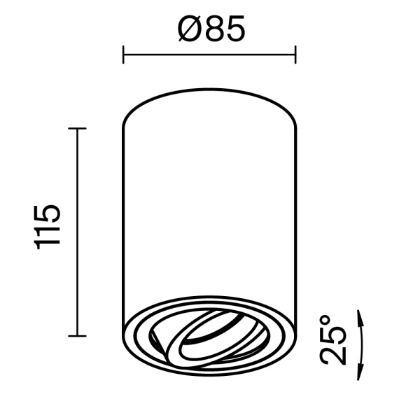 Потолочный светильник Technical C016CL-01W