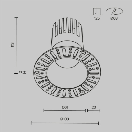 Встраиваемый светильник Technical DL122-15W-2.7K-TRS-W