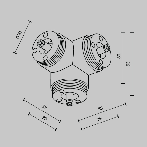 Комплектующие для систем освещения с токоведущими элементами Technical CA016TC-B