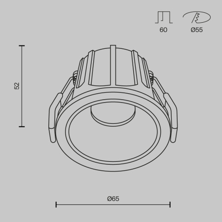 Встраиваемый светильник Technical DL043-01-10W3K-RD-W
