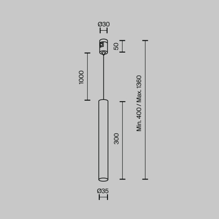 Трековый светильник Technical TR155-1-5W3K-BS