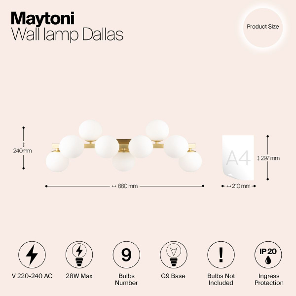 Бра Maytoni Dallas MOD547WL-09BS
