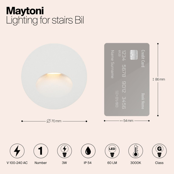 Подсветка для лестниц Maytoni Bil O015SL-L3W3K