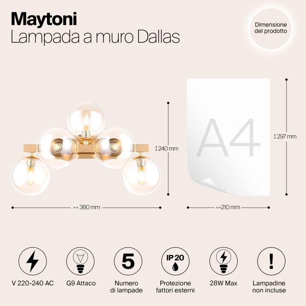 Бра Maytoni Dallas MOD547WL-05G