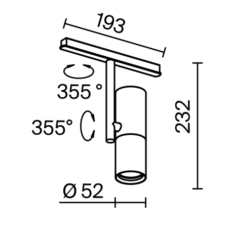 Трековый светильник Technical TR005-2-12W3K-B