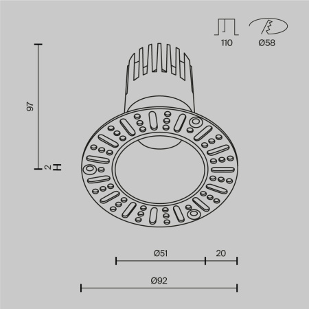 Встраиваемый светильник Technical DL120-10W-2.7K-TRS-B