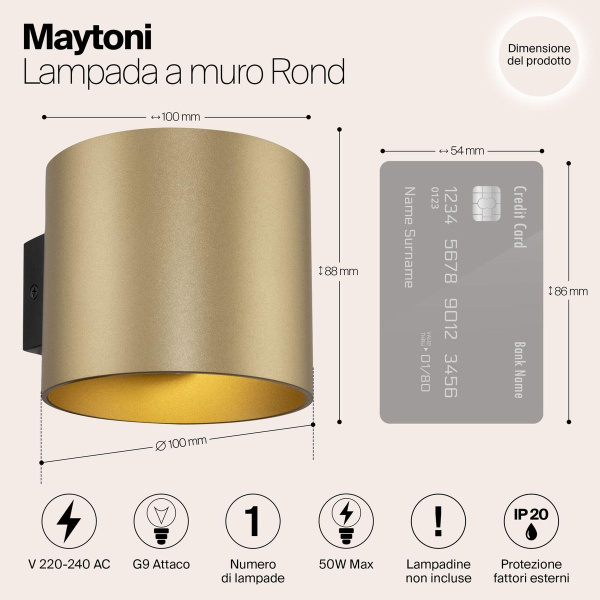 Бра Maytoni Rond C066WL-01MG