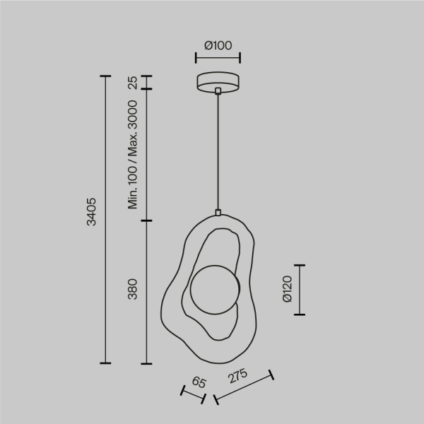 Подвесной светильник Maytoni Modern Opus MOD380PL-01W