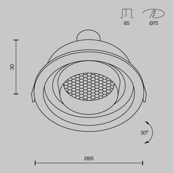 Встраиваемый светильник Maytoni Technical DL113-GU10-01-RD-W