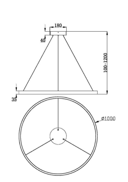 Подвесной светодиодный светильник Maytoni Rim MOD058PL-L54BSK
