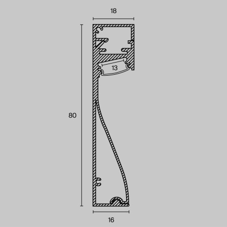 Профиль Led Strip ALM-8018-B-2M