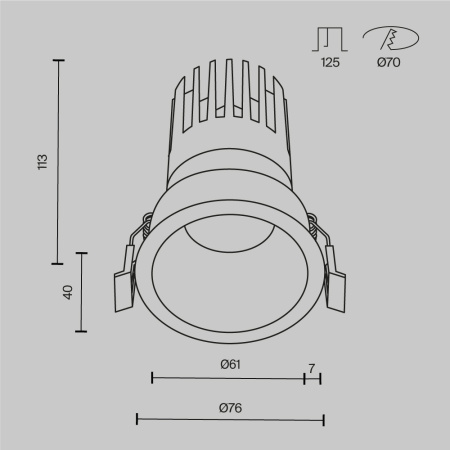 Встраиваемый светильник Technical DL118-15W-2.7K-W