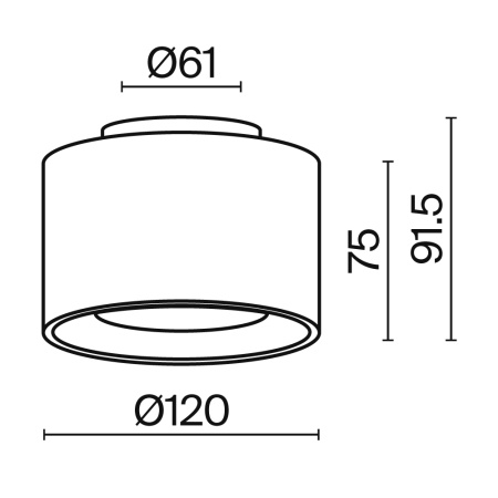 Потолочный светильник Technical C009CW-L16W4K