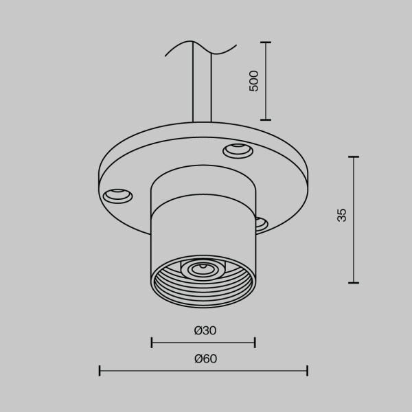 Комплектующие для систем освещения с токоведущими элементами Technical CA023BI-P-B