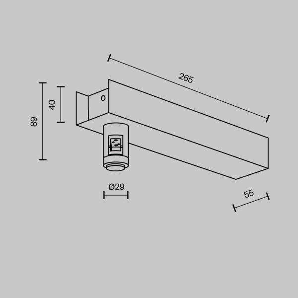 Комплектующие для систем освещения с токоведущими элементами Technical TRA155CW-BB-PT