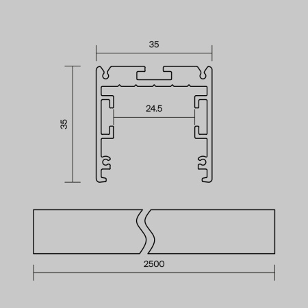 Профиль Led Strip ALM-3535R-B-D-2.5M