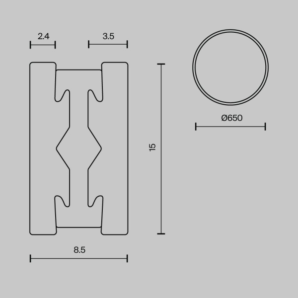 Шинопровод Maytoni Technical Flarity Busbar TRX154-R-D650-B
