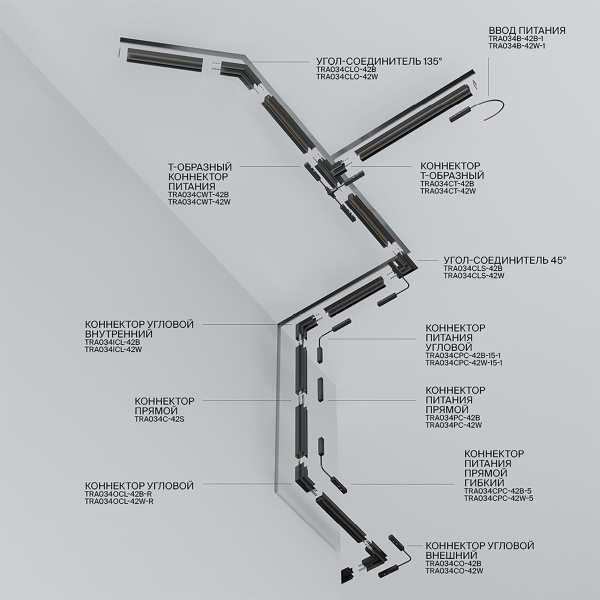 Шинопровод встраиваемый под ГКЛ Maytoni Technical Exility Busbur TRX034-423.12W