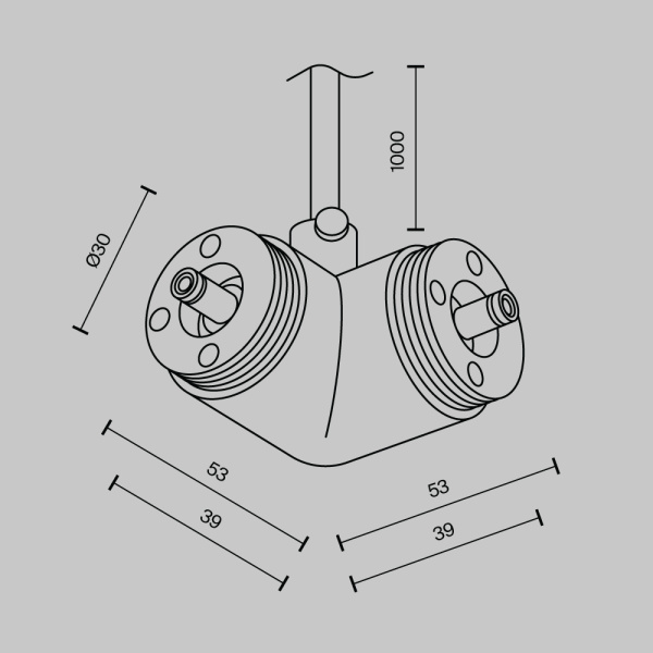 Комплектующие для систем освещения с токоведущими элементами Technical CA014LC-P-B