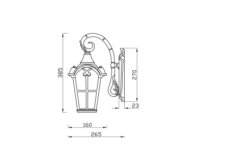 Настенный светильник (бра) Outdoor O413WL-01GB