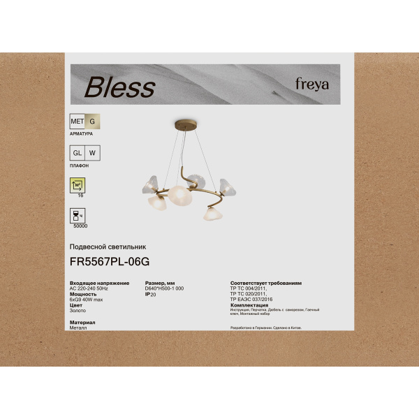 Люстра Freya FR5567PL-06G