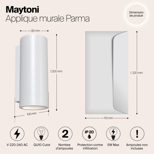 Бра Maytoni Parma C191-WL-02-W