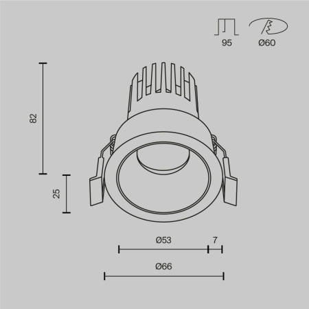 Встраиваемый светильник Technical DL115-10W-3K-B