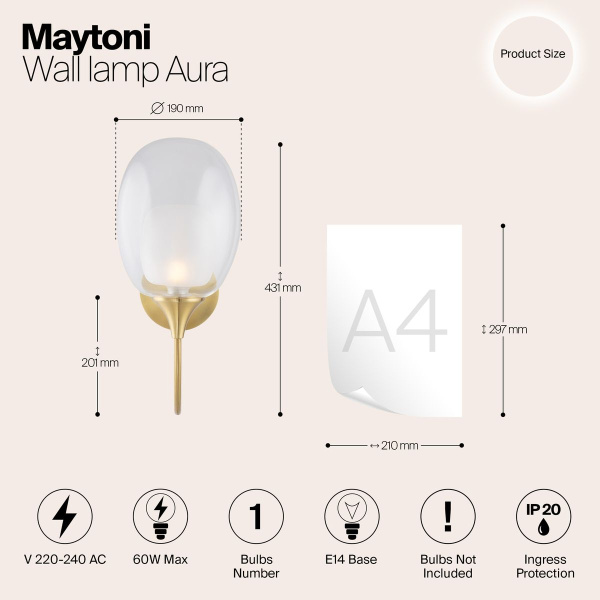 Бра Maytoni Aura MOD016WL-01BS