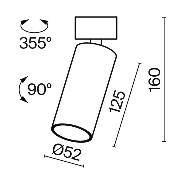 Потолочный светильник Technical C055CL-L12W3K-W-W