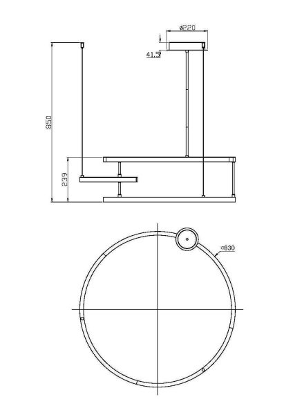 Подвесной светодиодный светильник Maytoni Line MOD016PL-L52BK