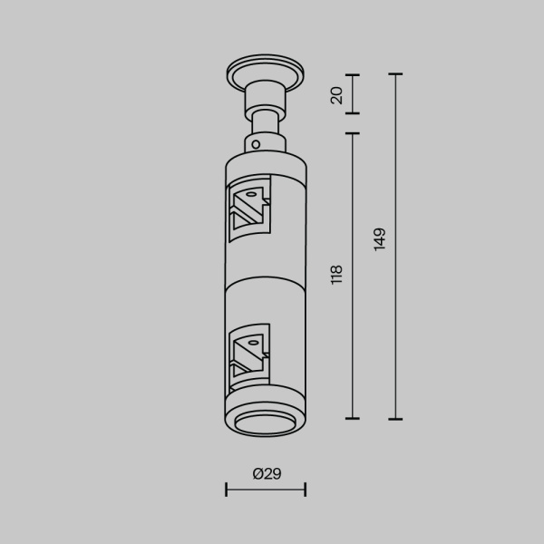 Комплектующие для систем освещения с токоведущими элементами Technical TRA155CW-D1-PT