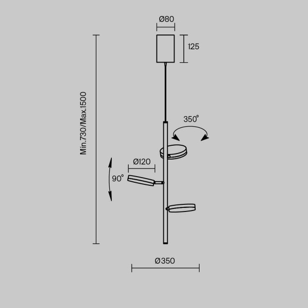 Подвесная светодиодная люстра Maytoni Fad MOD070PL-L18B3K