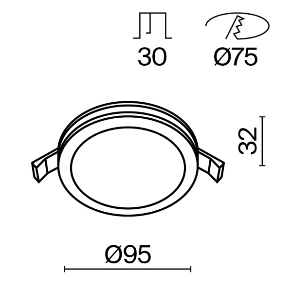 Встраиваемый светильник Technical DL2001-L12W