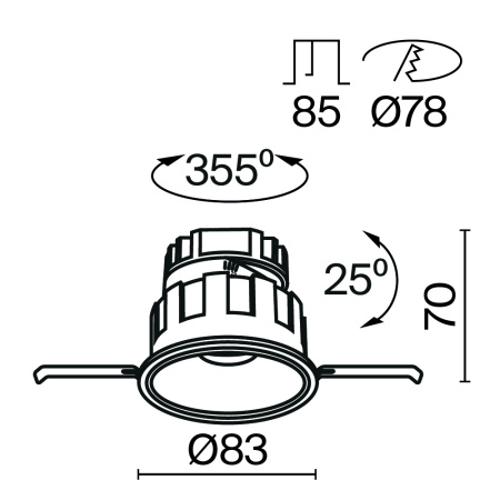 Встраиваемый светильник Technical DL057-10W3K-W