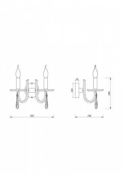 Бра Freya Forte FR1006WL-02N