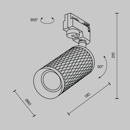 Трековый светильник Technical TR011-1-GU10-B